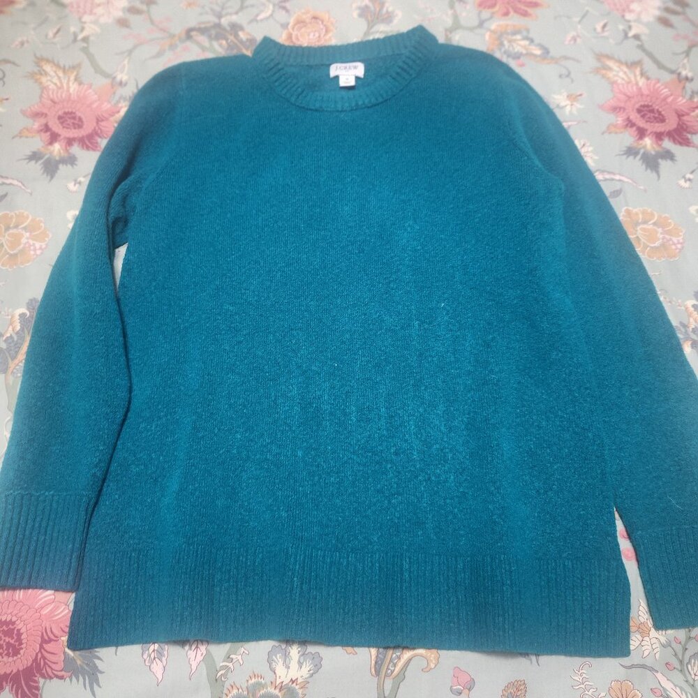 J. Crew Factory Crewneck Sweater Teal Shade Size Small